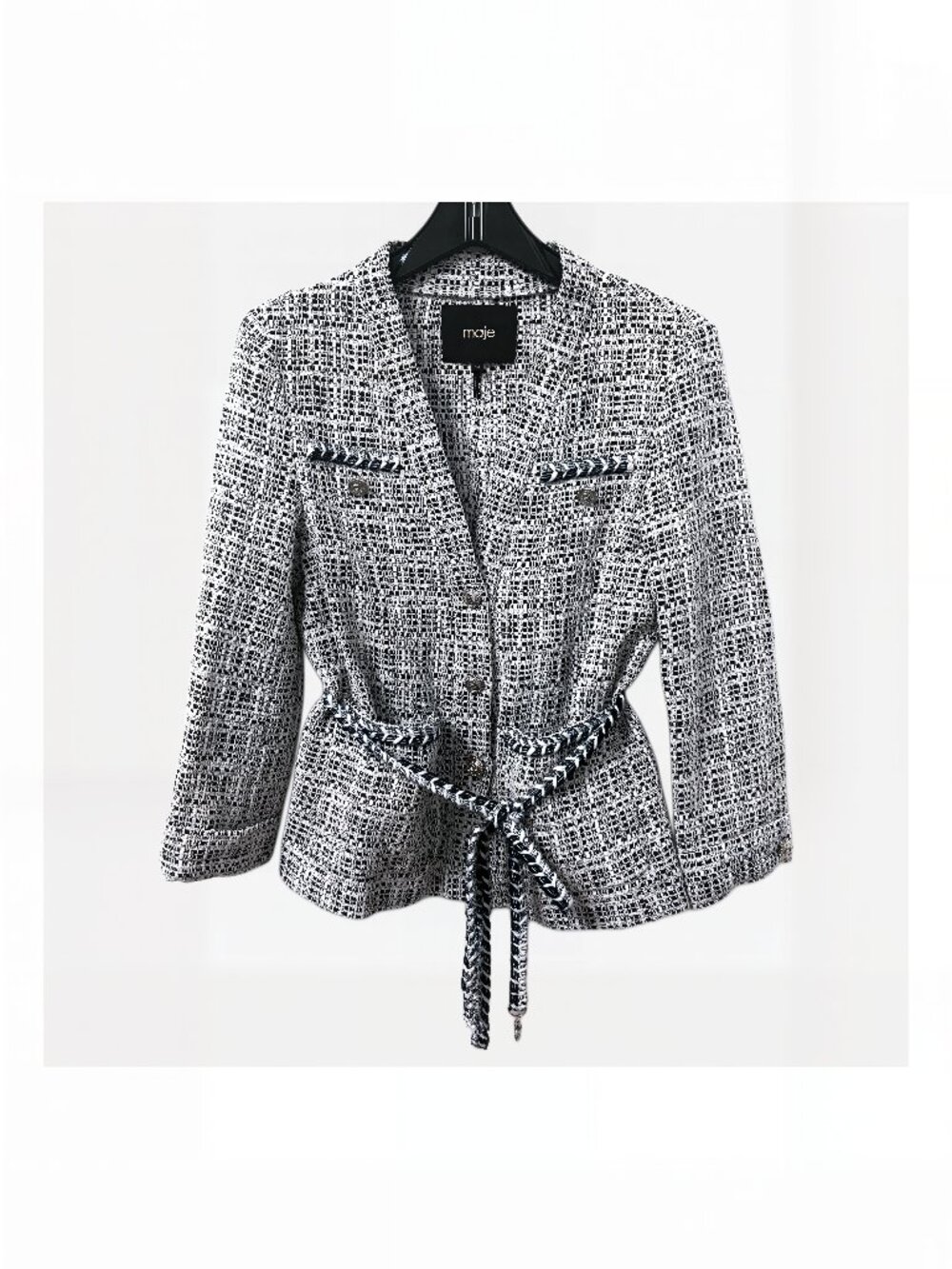 EUC Maje Belted Tweed Jacket